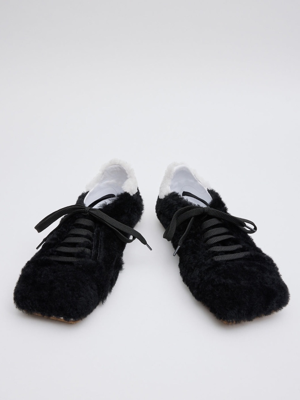 TIBI Teddy Shearling Seth Sneaker Black White Size 36 - Picture 1 of 14